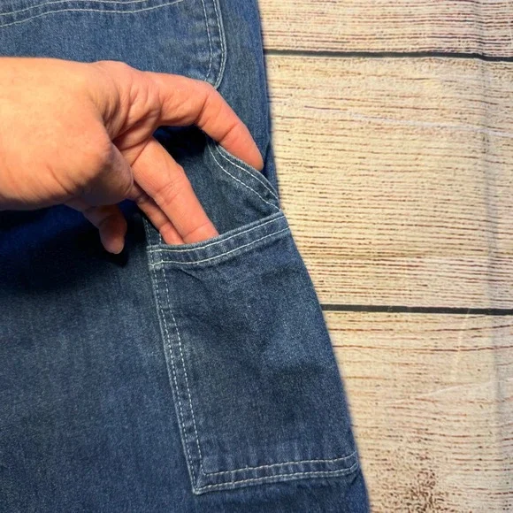 Vtg Carhartt USA Made Baggy Jeans Dungaree Fit Denim Mens 31x33 Carpenter‎ 90s - Picture 11 of 13